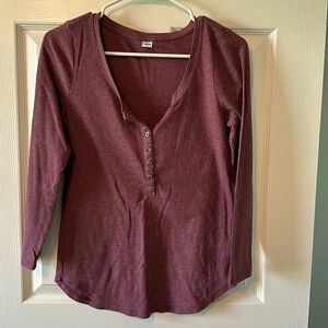 Purple Ribbed Long Sleeve